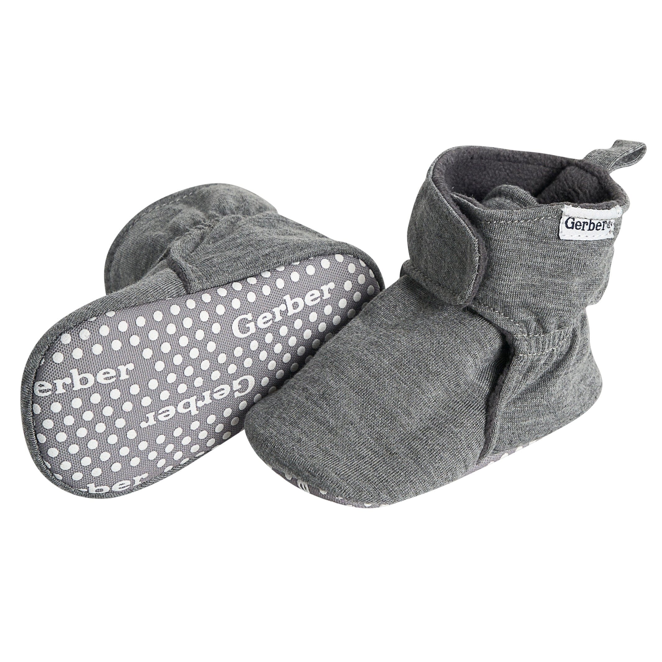 Baby Neutral Grey Heather Soft Booties