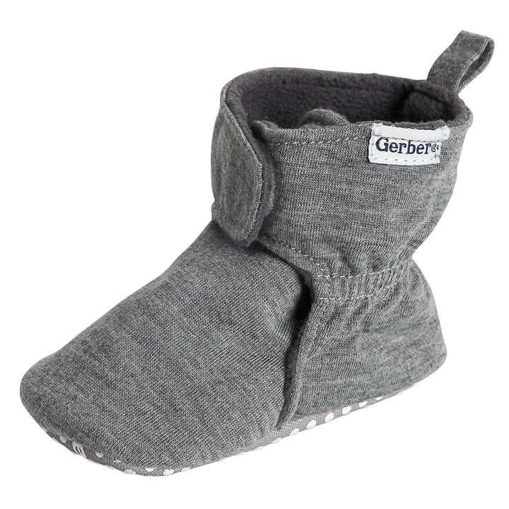 Baby Neutral Grey Heather Soft Booties