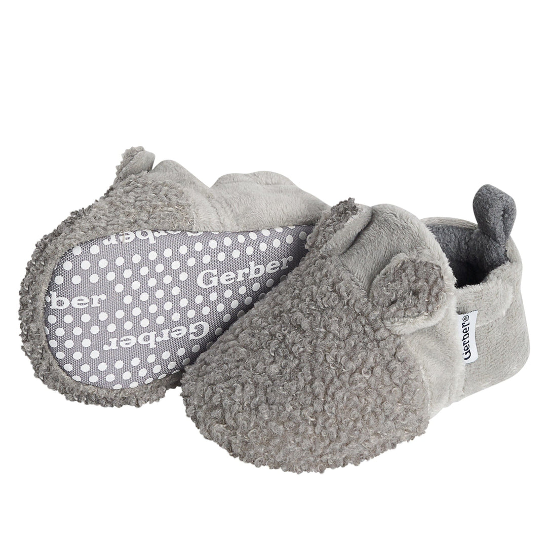Baby Neutral Grey Sherpa Booties