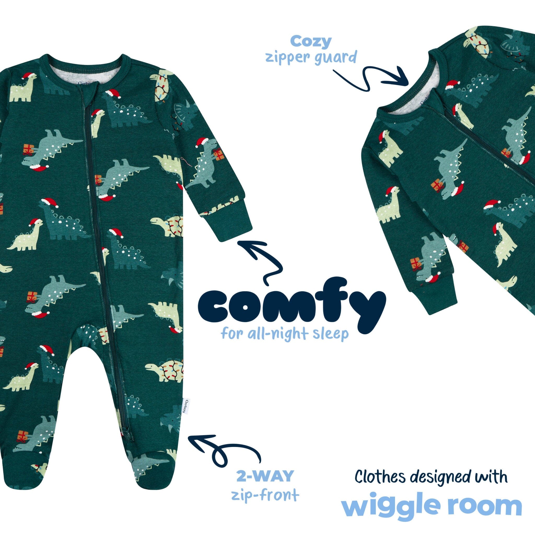 Baby Boys Holiday Dinos Sleep 'N Play Sleepwear Gerber® 