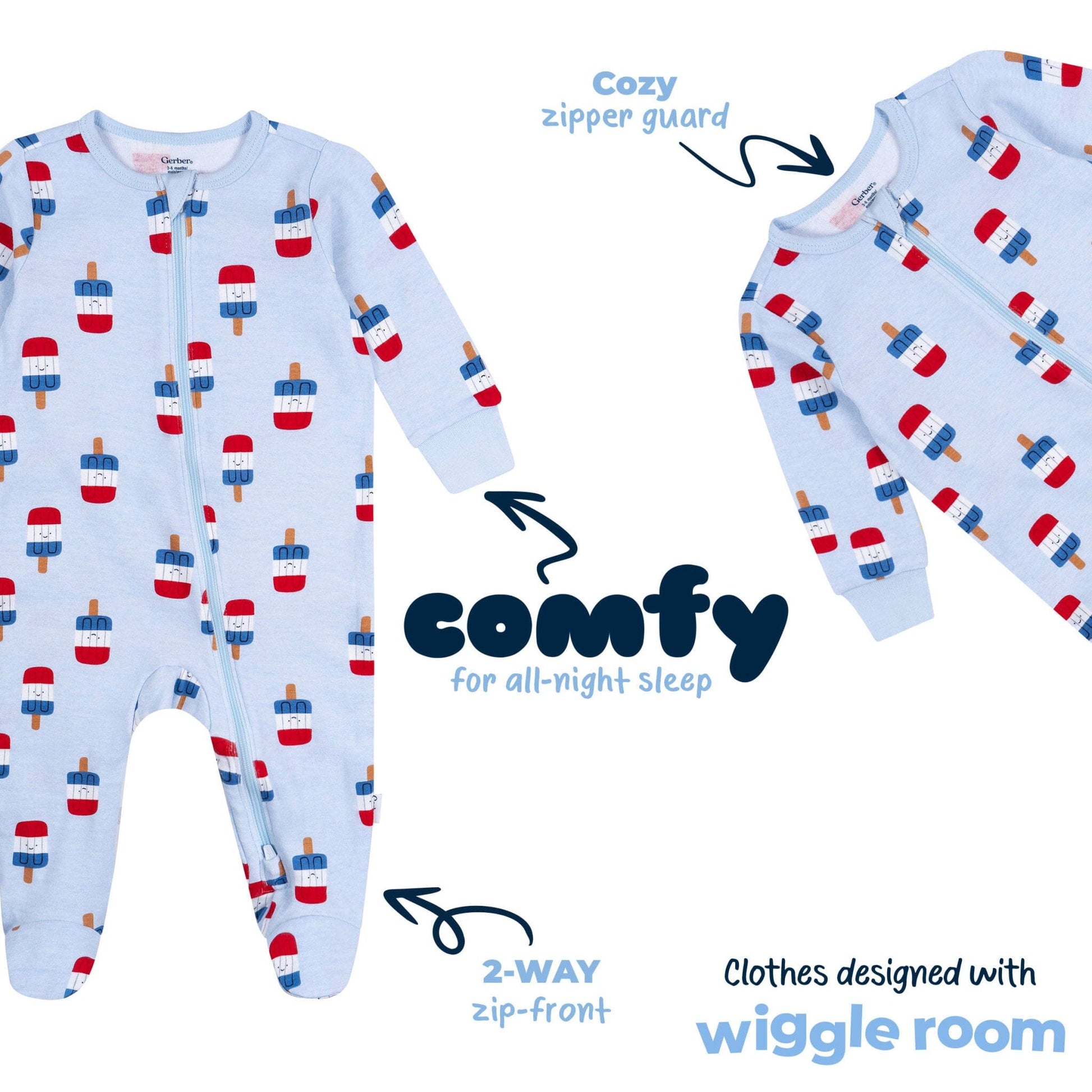 Baby Neutral Patriotic Popsicles Sleep 'N Play Sleepwear Gerber® 