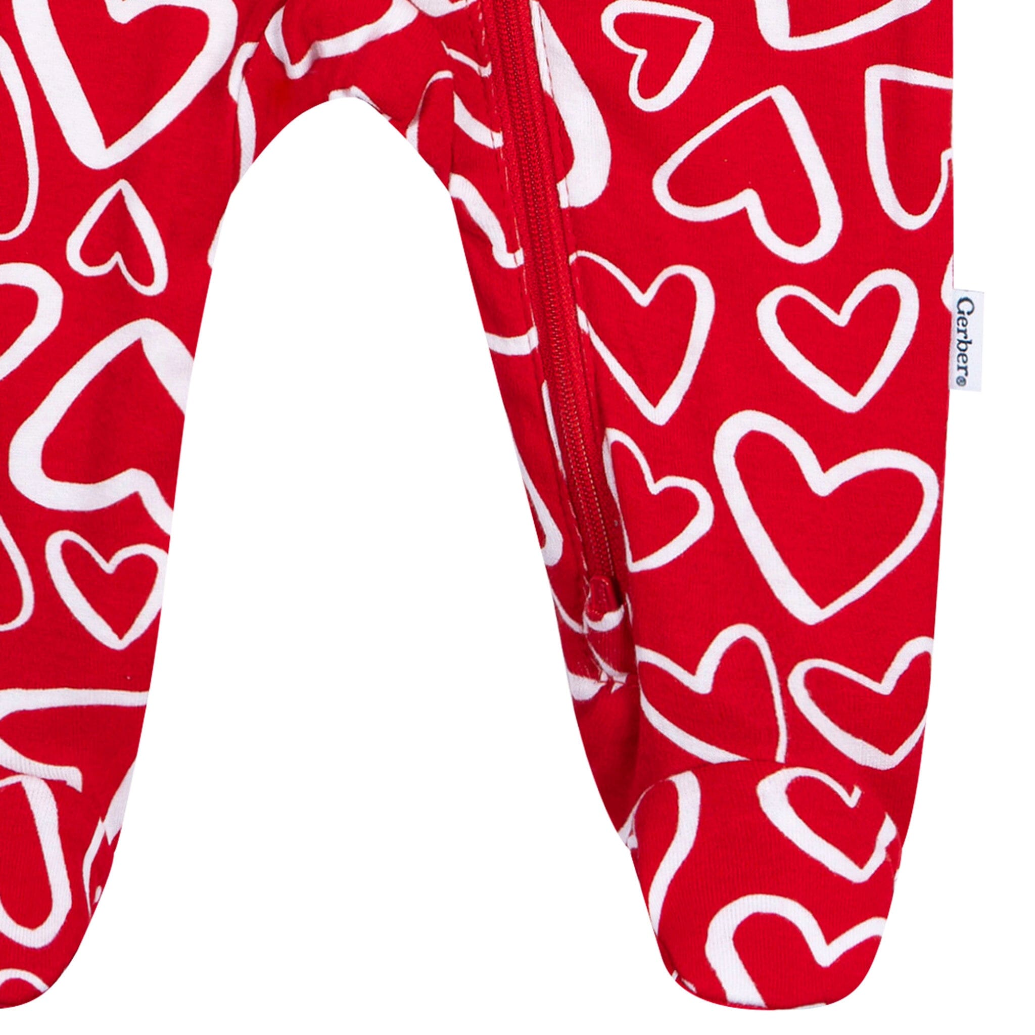 Baby Neutral Red Hearts Sleep 'N Play Sleepwear Gerber® 