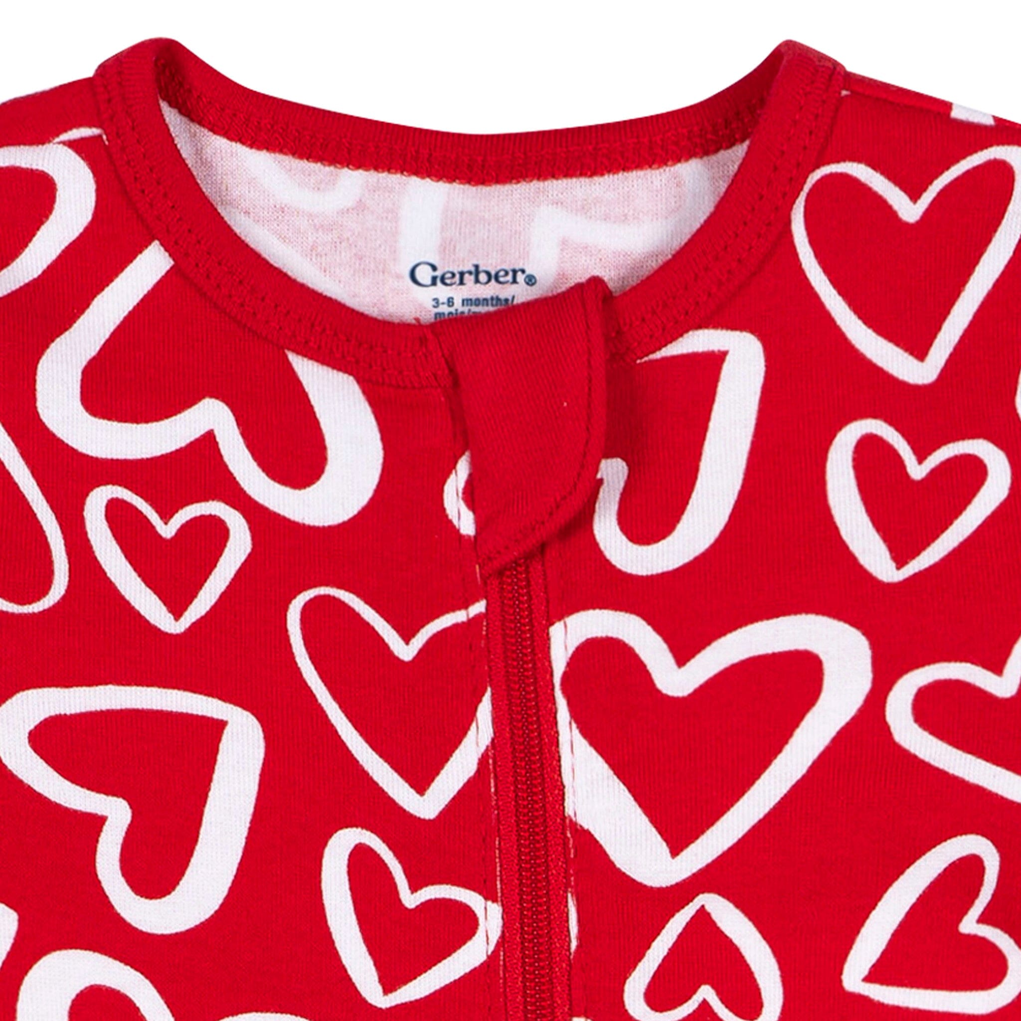 Baby Neutral Red Hearts Sleep 'N Play Sleepwear Gerber® 