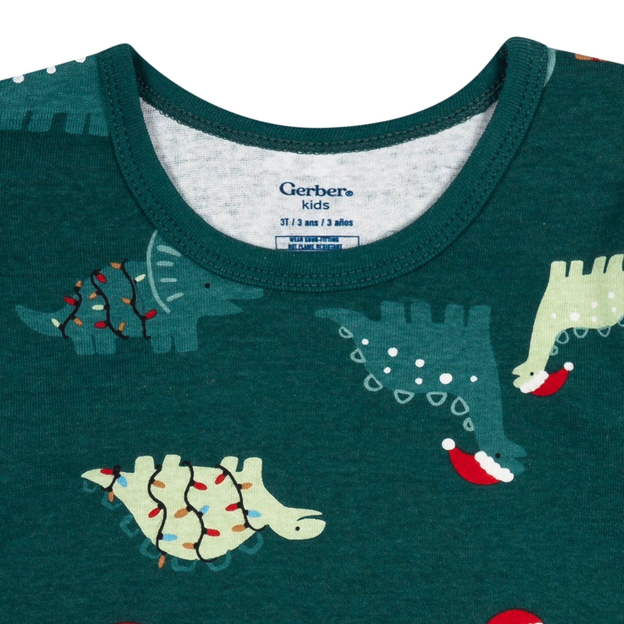 2-Piece Infant & Toddler Boys Holiday Dinos Cotton Pajamas Sleepwear Gerber® 