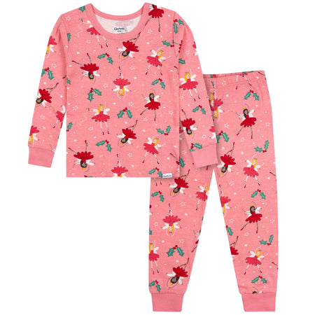 2-Piece Infant & Toddler Girls Holiday Fairies Cotton Pajamas