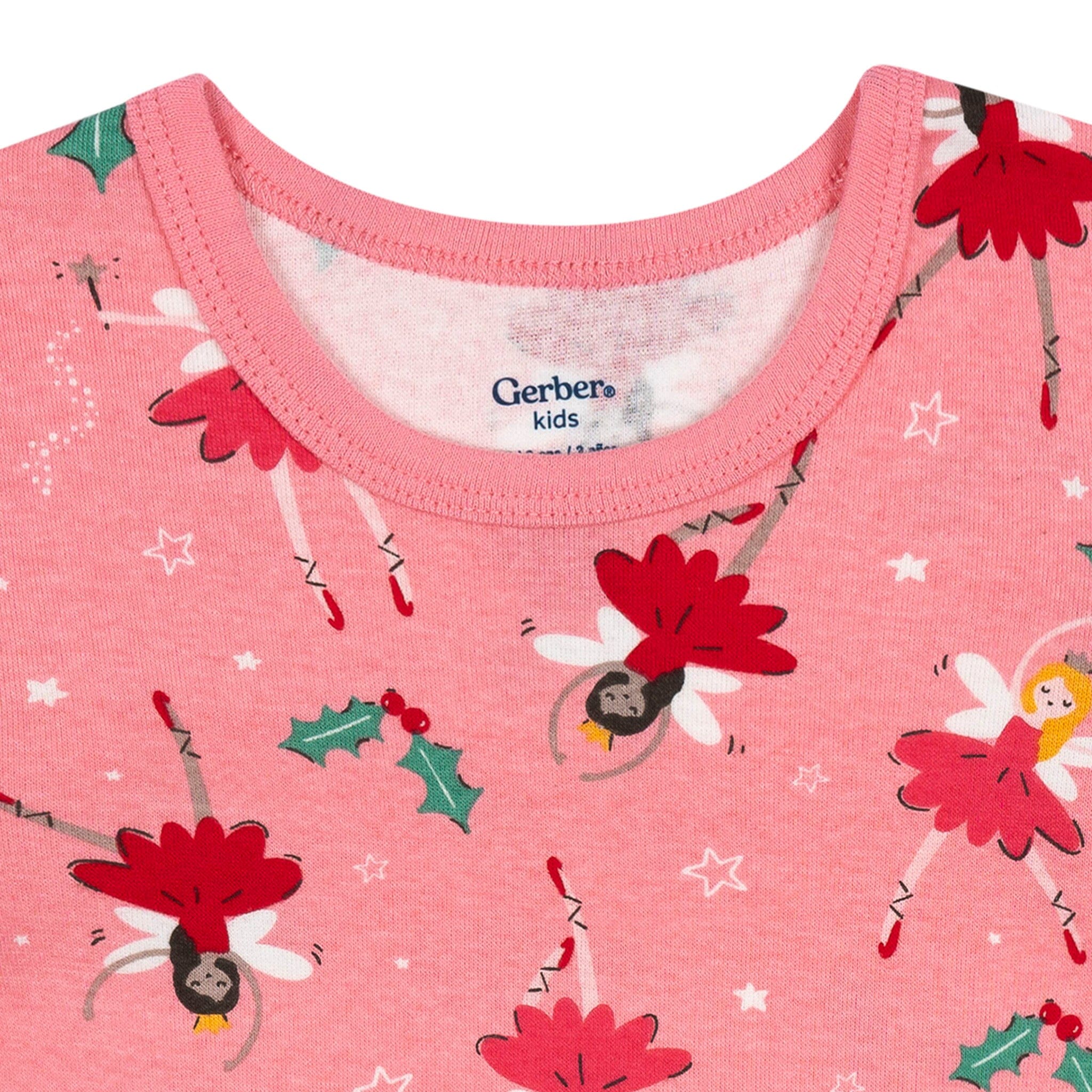 2-Piece Infant & Toddler Girls Holiday Fairies Cotton Pajamas Sleepwear Gerber® 