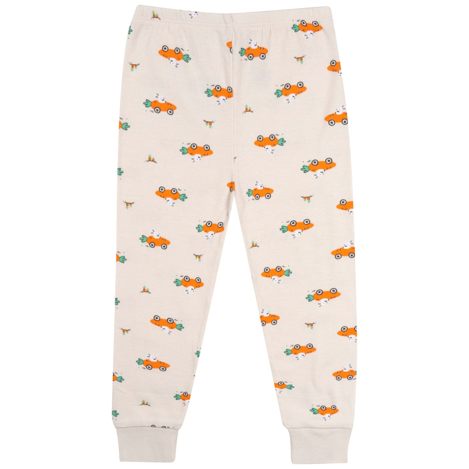 2-Piece Infant & Toddler Neutral Bunny Carrot Cars Cotton Pajamas Sleepwear Gerber® 