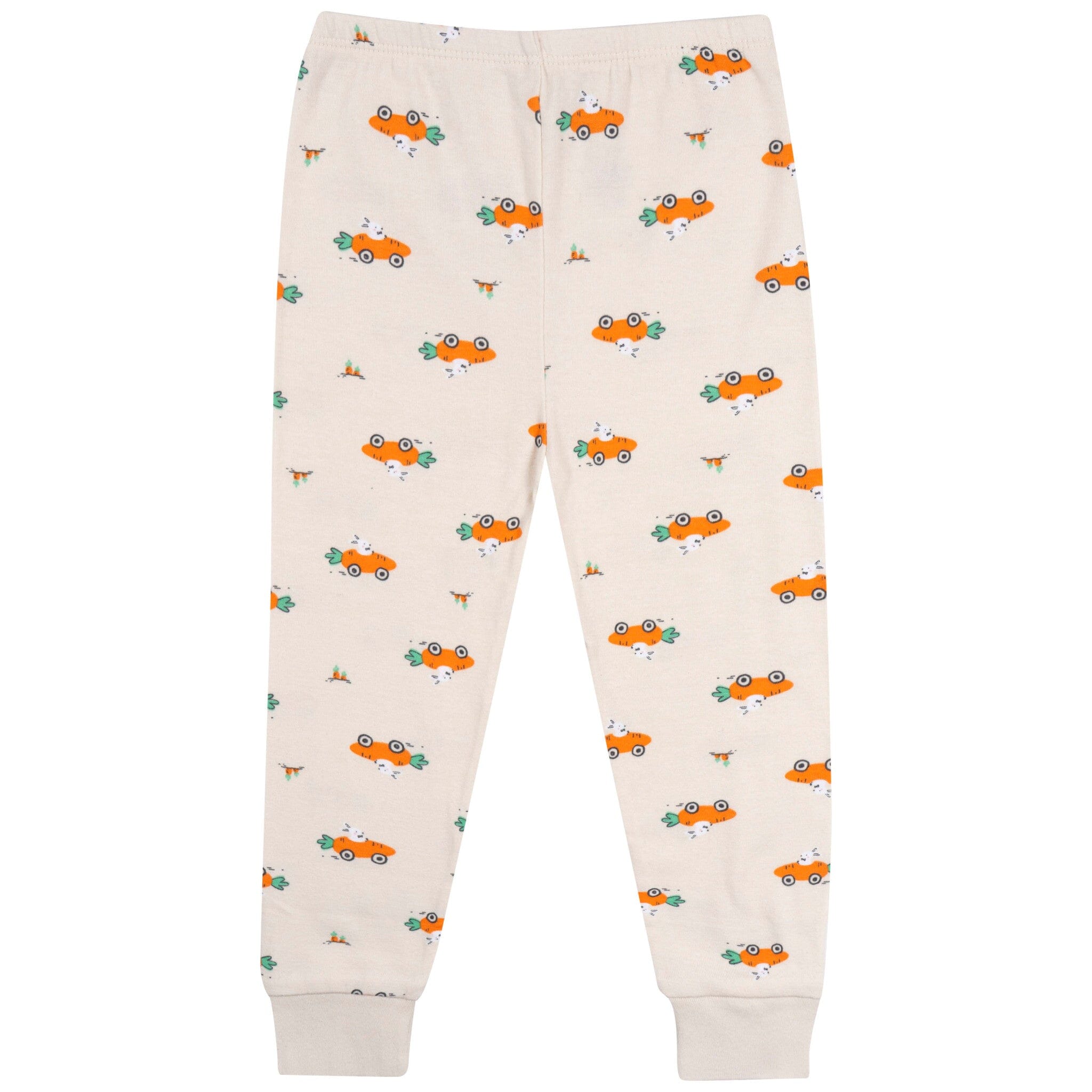 2-Piece Infant & Toddler Neutral Bunny Carrot Cars Cotton Pajamas Sleepwear Gerber® 