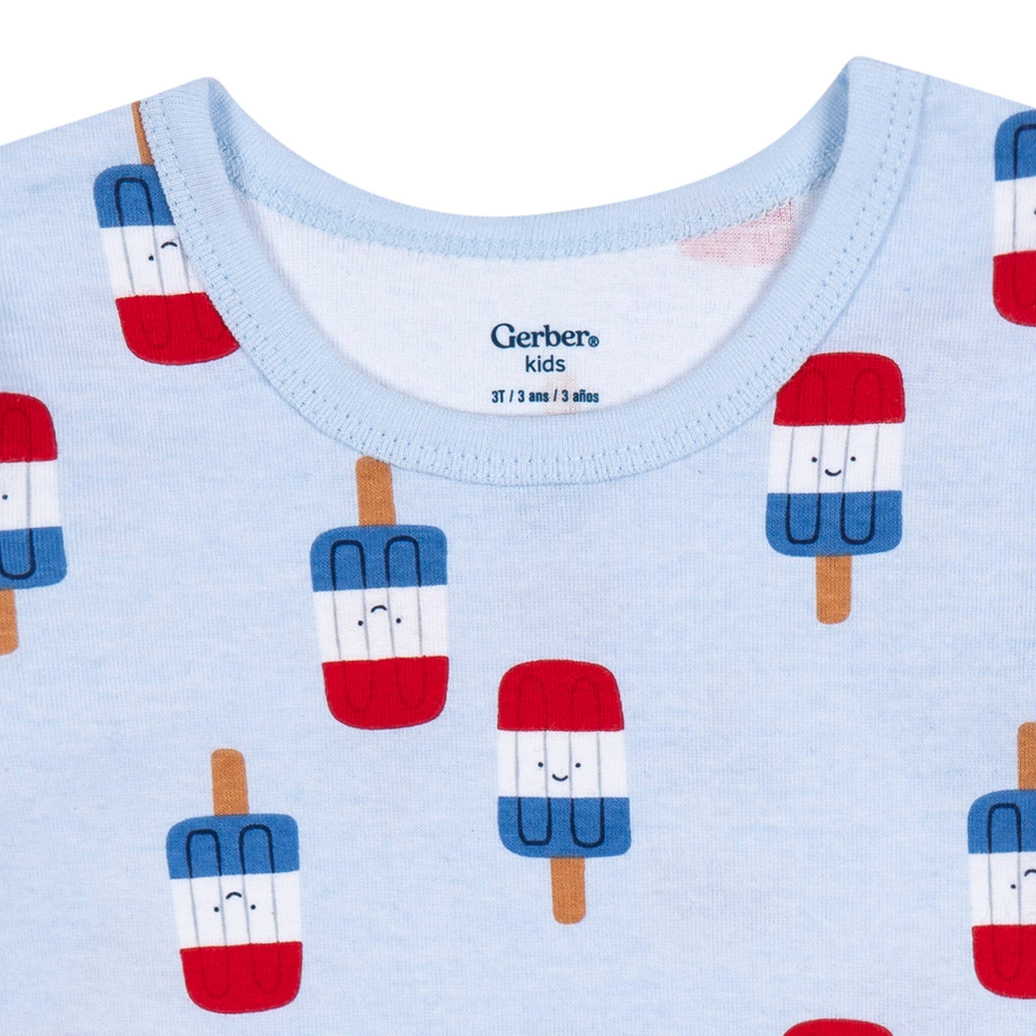 2-Piece Infant & Toddler Neutral Patriotic Popcicles Cotton Pajamas Sleepwear Gerber® 