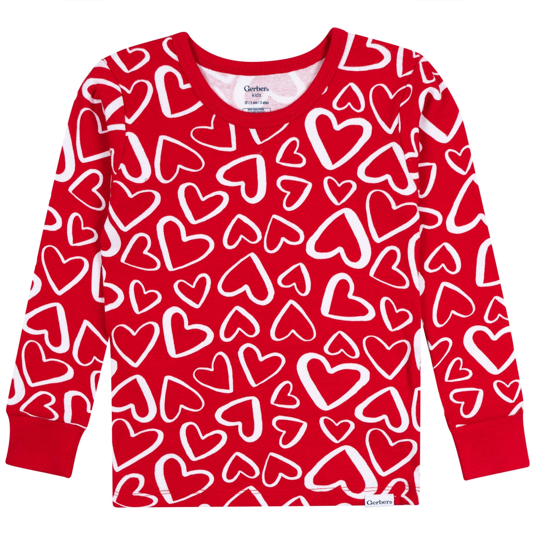 2-Piece Infant & Toddler Neutral Red Hearts Cotton Pajamas Sleepwear Gerber® 