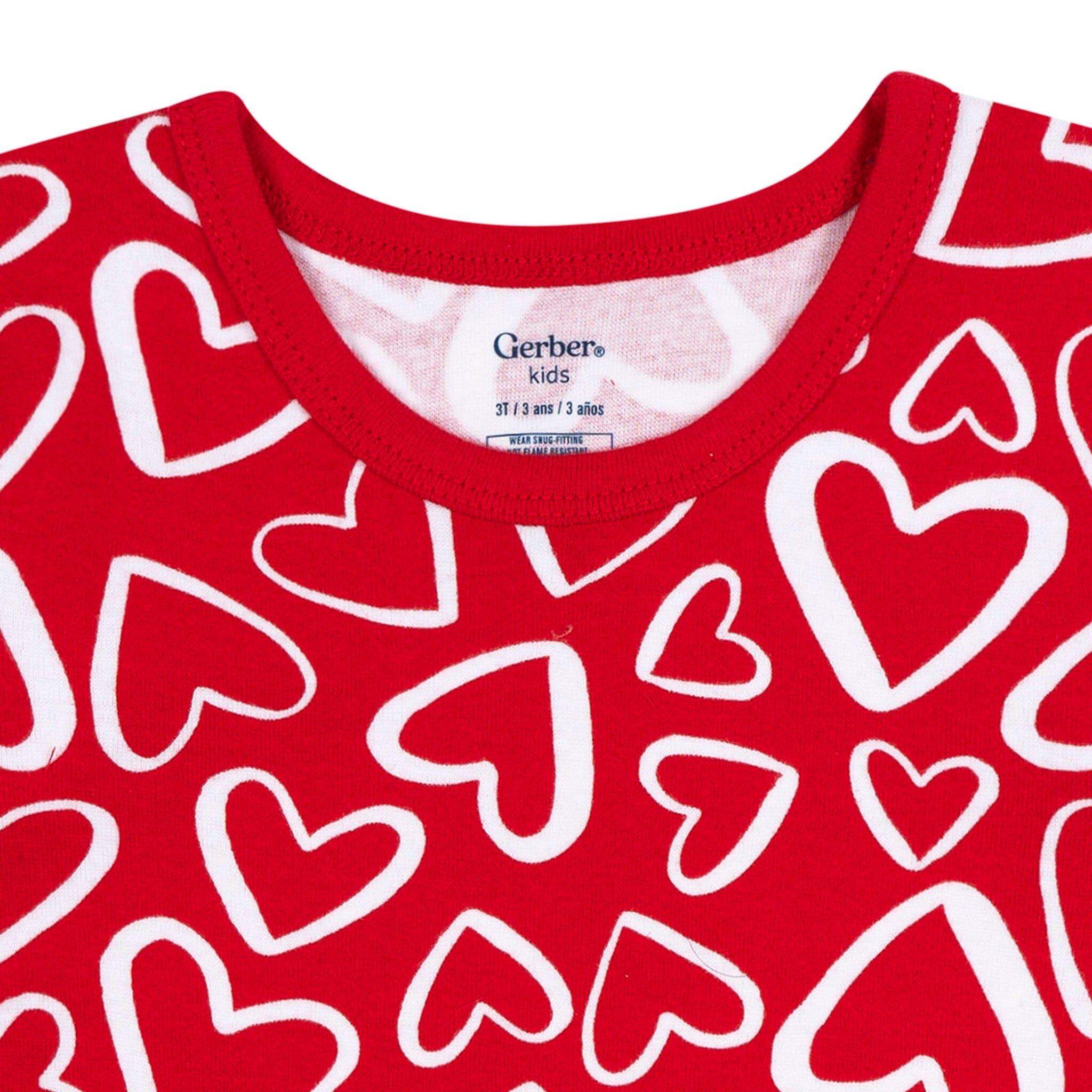 2-Piece Infant & Toddler Neutral Red Hearts Cotton Pajamas Sleepwear Gerber® 