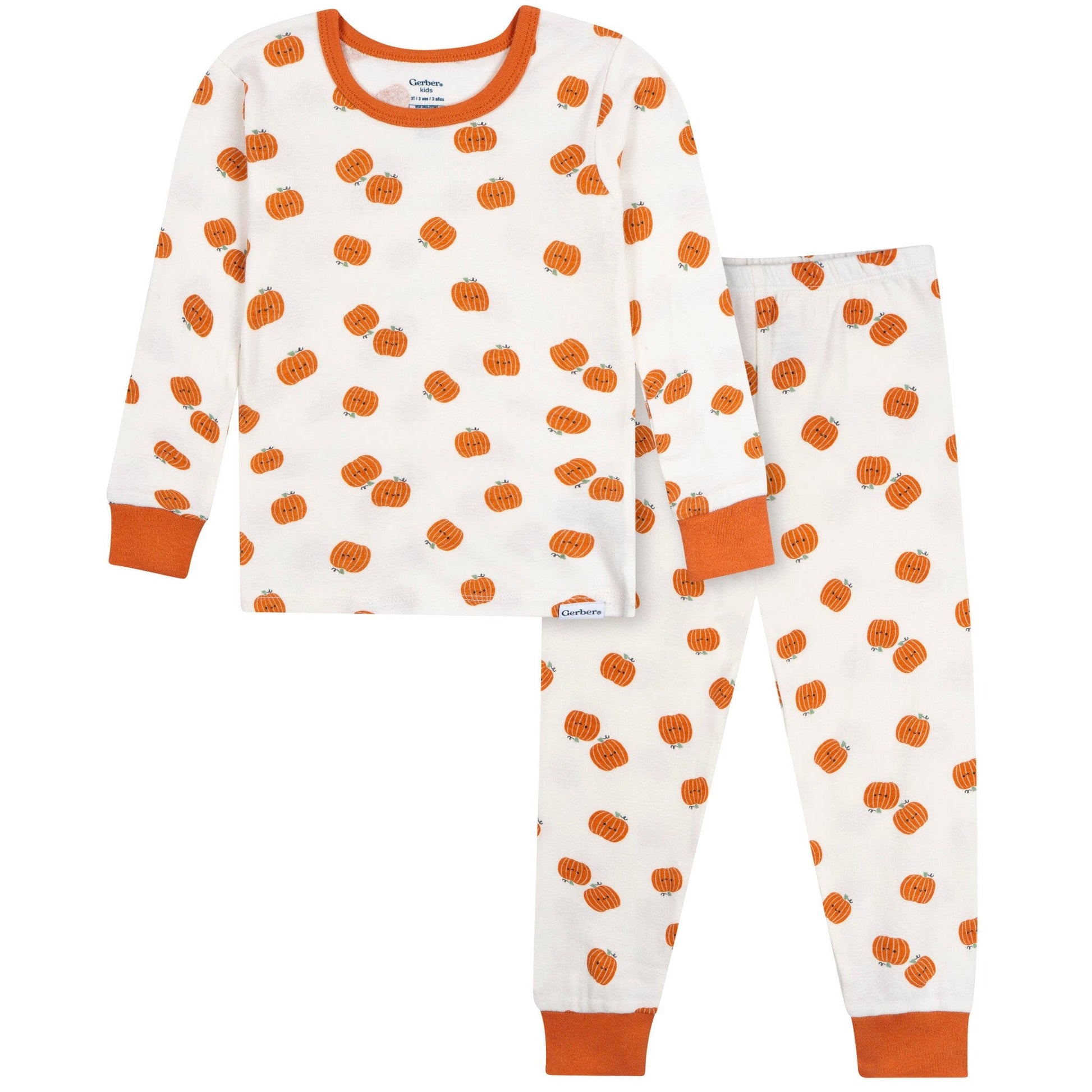 2-Piece Infant & Toddler Neutral Smiling Pumpkins Cotton Pajamas Sleepwear Gerber® 