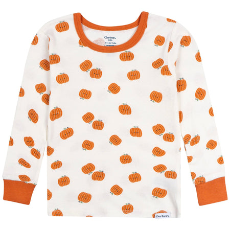 2-Piece Infant & Toddler Neutral Smiling Pumpkins Cotton Pajamas