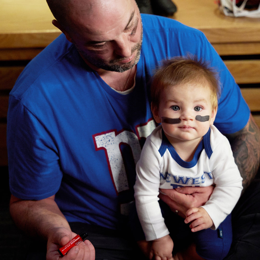 3-Piece Baby Boys New York Giants Bodysuit, Active Pant and Cap Set NFL NFL 