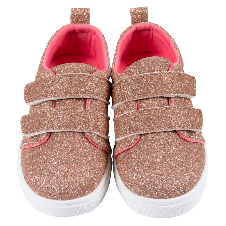 Infant & Toddler Girls Rose Gold Glitter Strap Sneaker