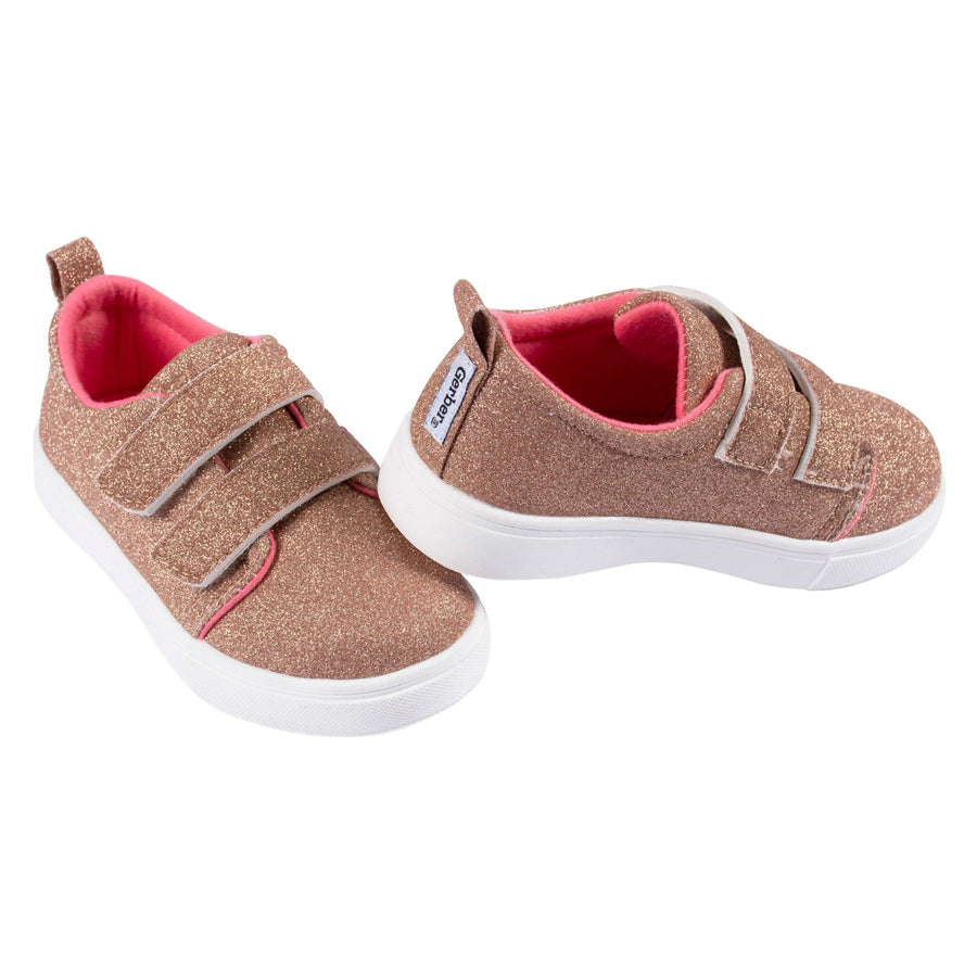 Infant Toddler Girls Rose Gold Glitter Strap Sneaker – Gerber