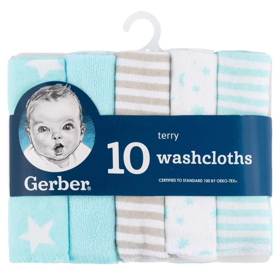 10-Pack Baby Neutral Little Animals Washcloths