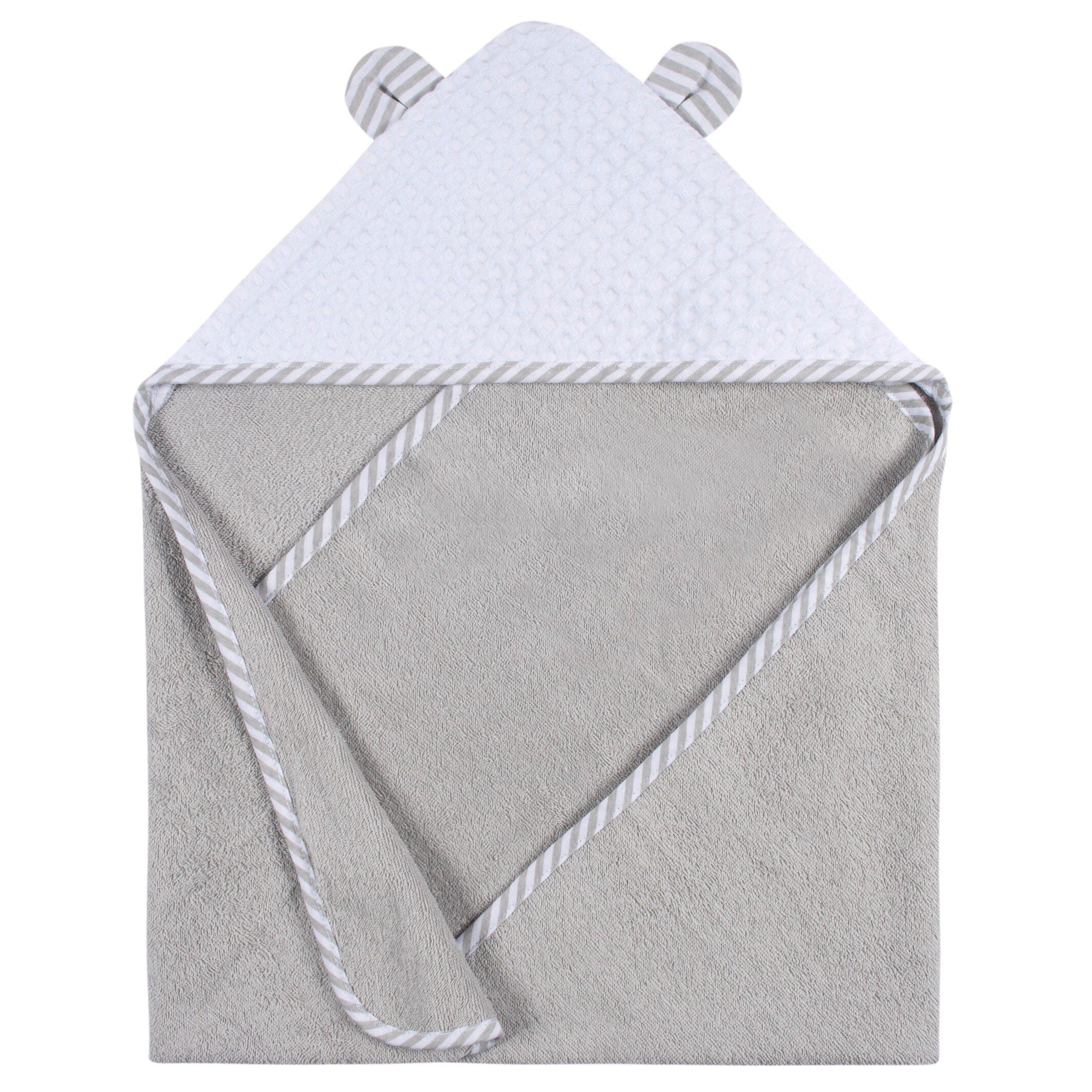 2-Pack Baby Boys Bear Hooded Towel and Washcloth Mitt Set