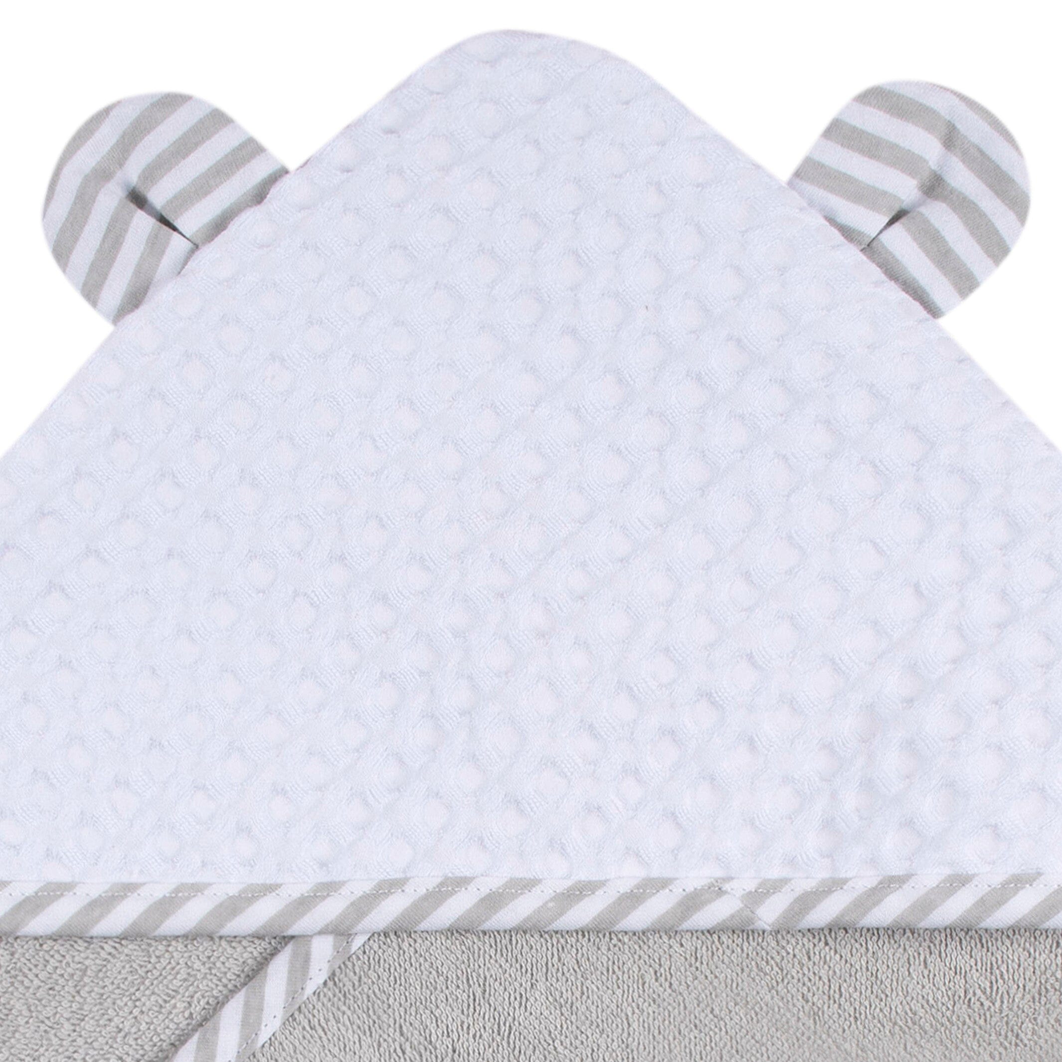 2-Pack Baby Boys Bear Hooded Towel and Washcloth Mitt Set