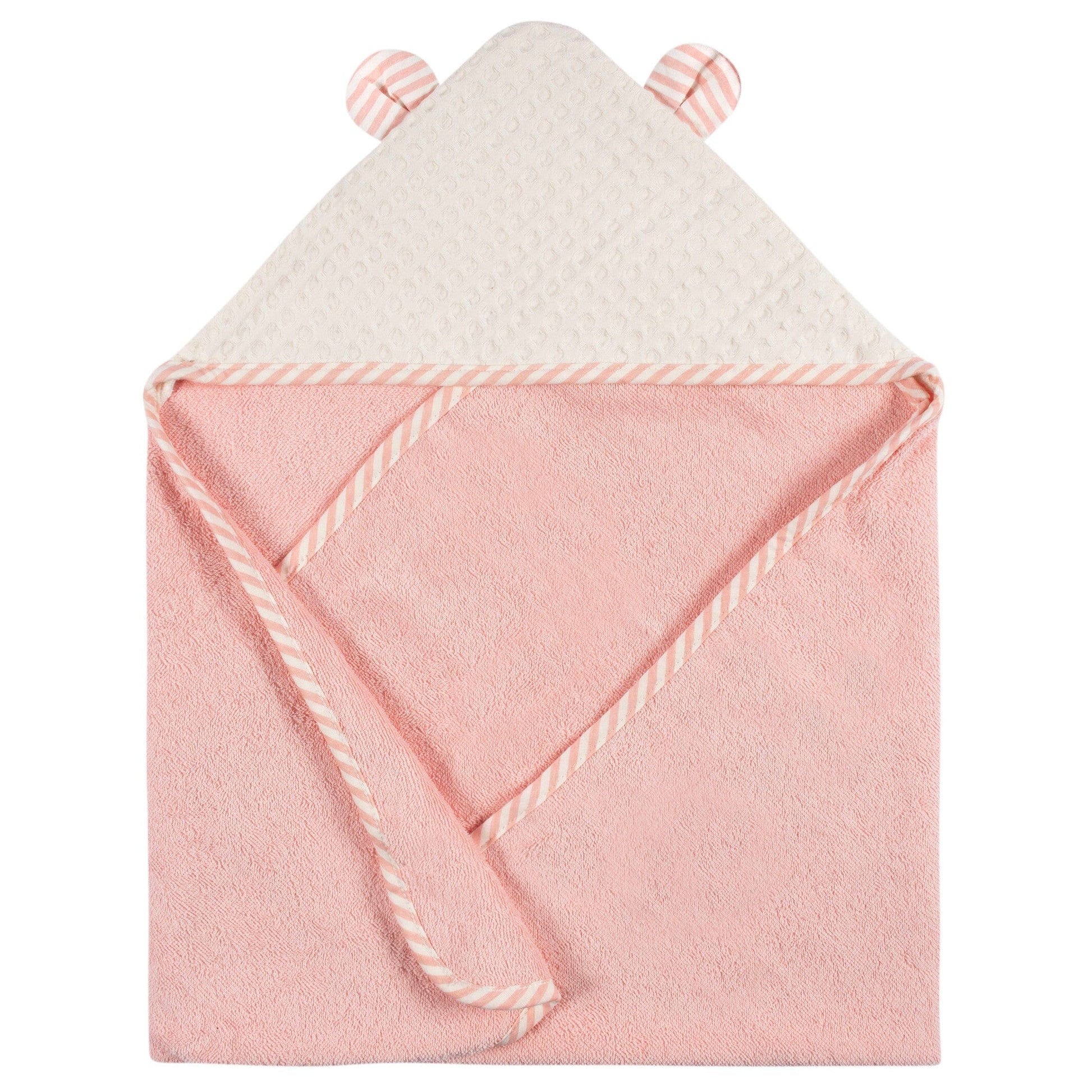 2-Pack Baby Girls Kitty Floral Hooded Towel and Washcloth Mitt Set