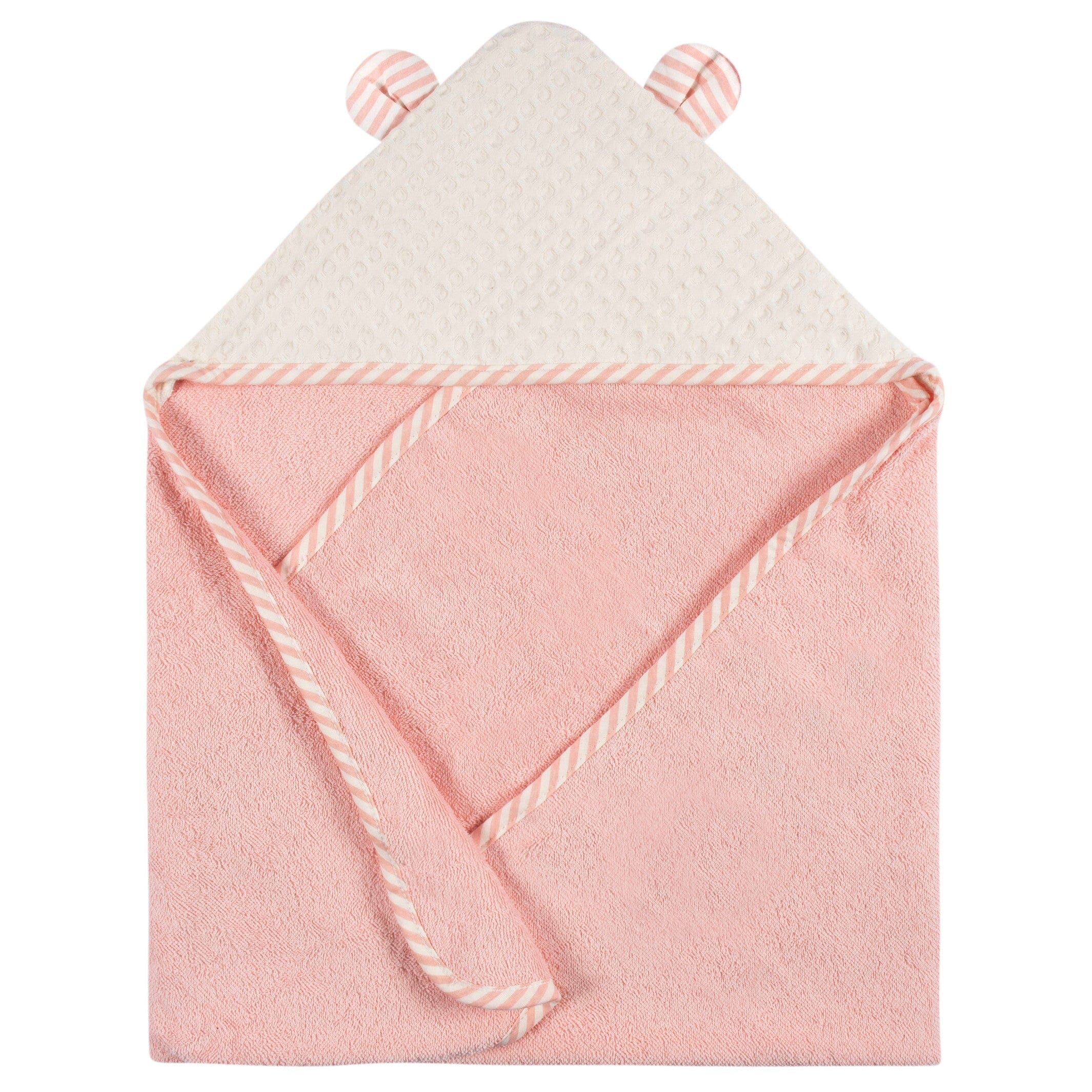 2-Pack Baby Girls Kitty Floral Hooded Towel and Washcloth Mitt Set