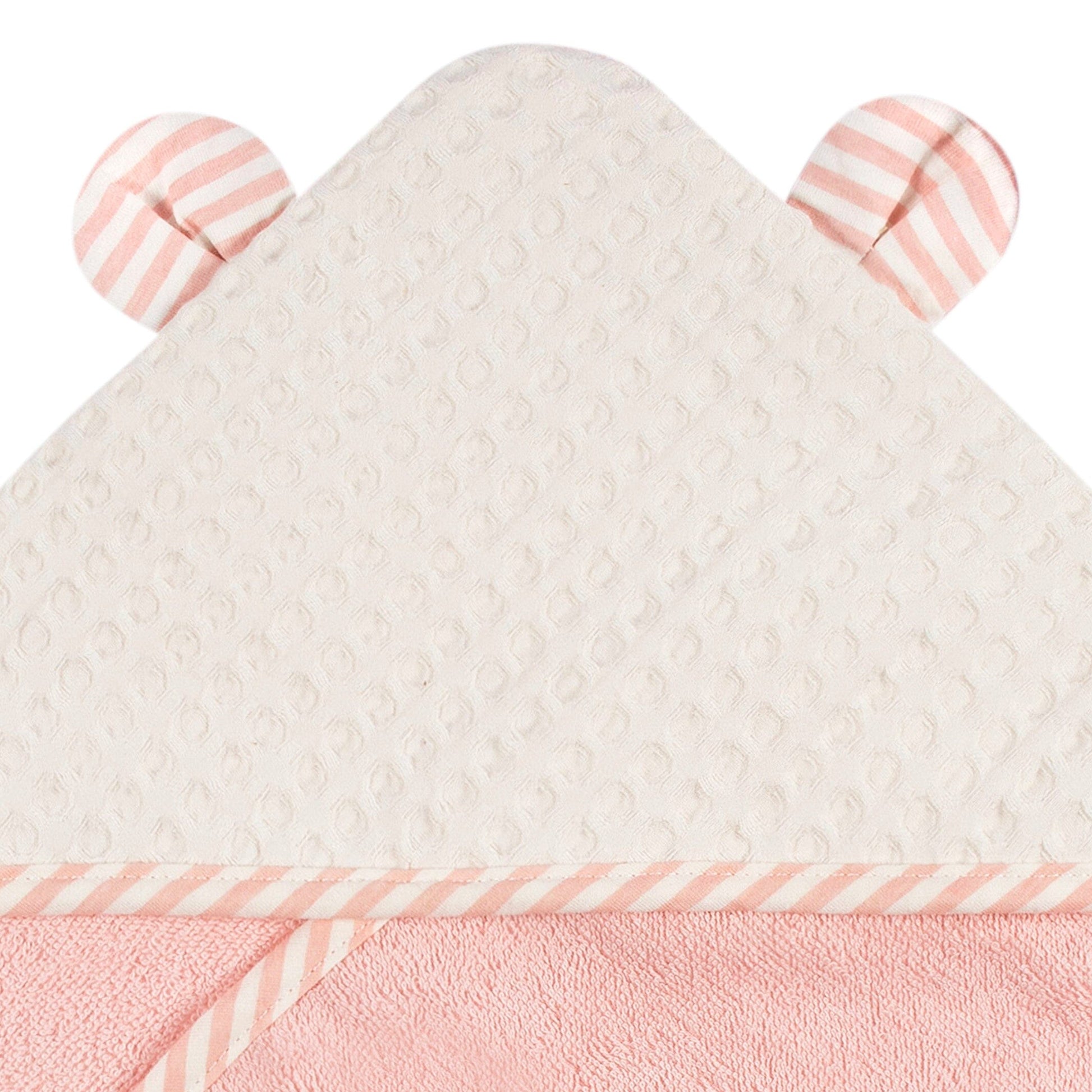 2-Pack Baby Girls Kitty Floral Hooded Towel and Washcloth Mitt Set