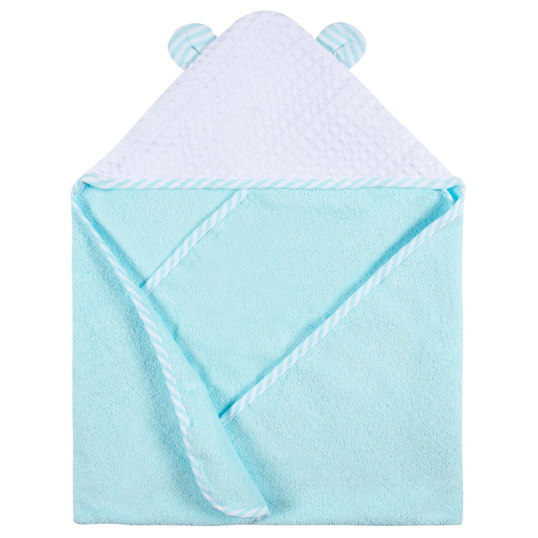 2-Pack Baby Neutral Little Animals Hooded Towel and Washcloth Mitt Set