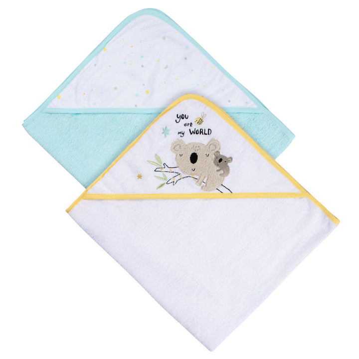 2-Pack Baby Neutral Little Animals Hooded Towel