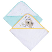 2-Pack Baby Neutral Little Animals Hooded Towel