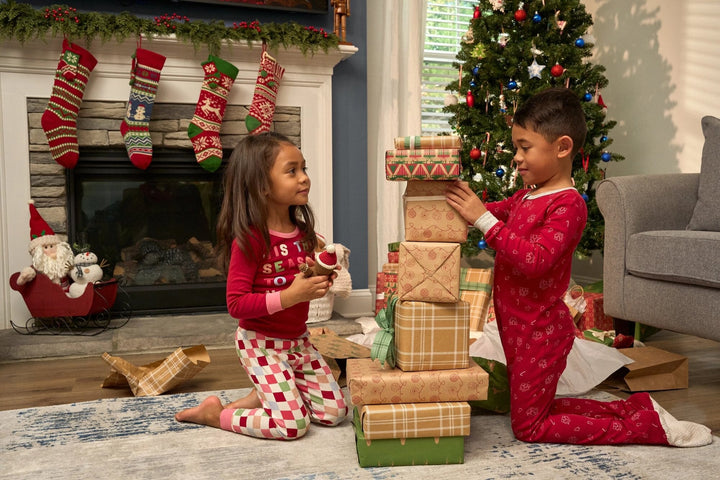 2-Piece Infant & Toddler Girls Holiday Check Snug Fit Pajama Set sleepwear Gerber® 