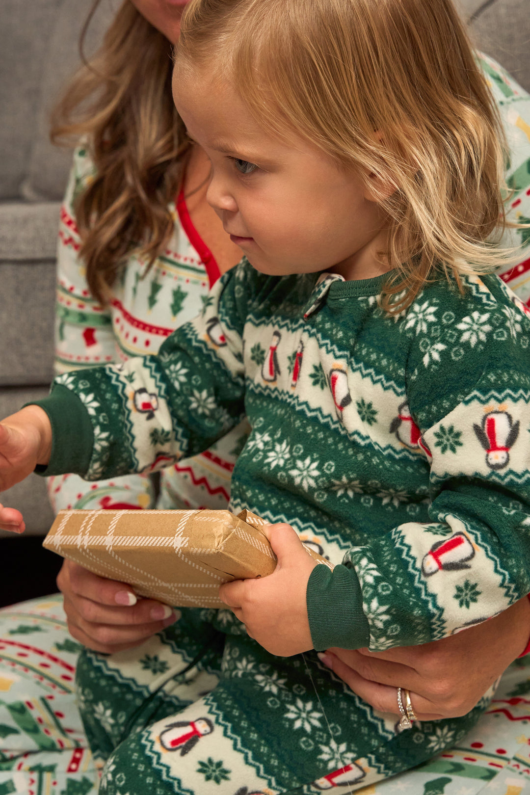 Baby & Toddler Neutral Green Fair Isle Footed Fleece Pajamas sleepwear Gerber® 