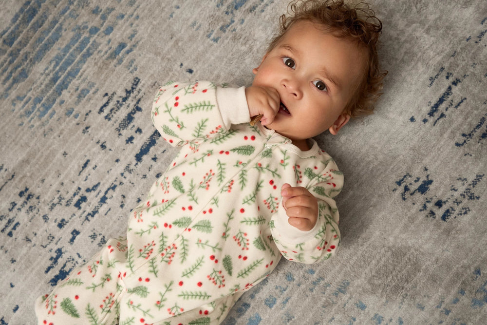Baby & Toddler Neutral Mistletoe Footed Fleece Pajamas sleepwear Gerber® 