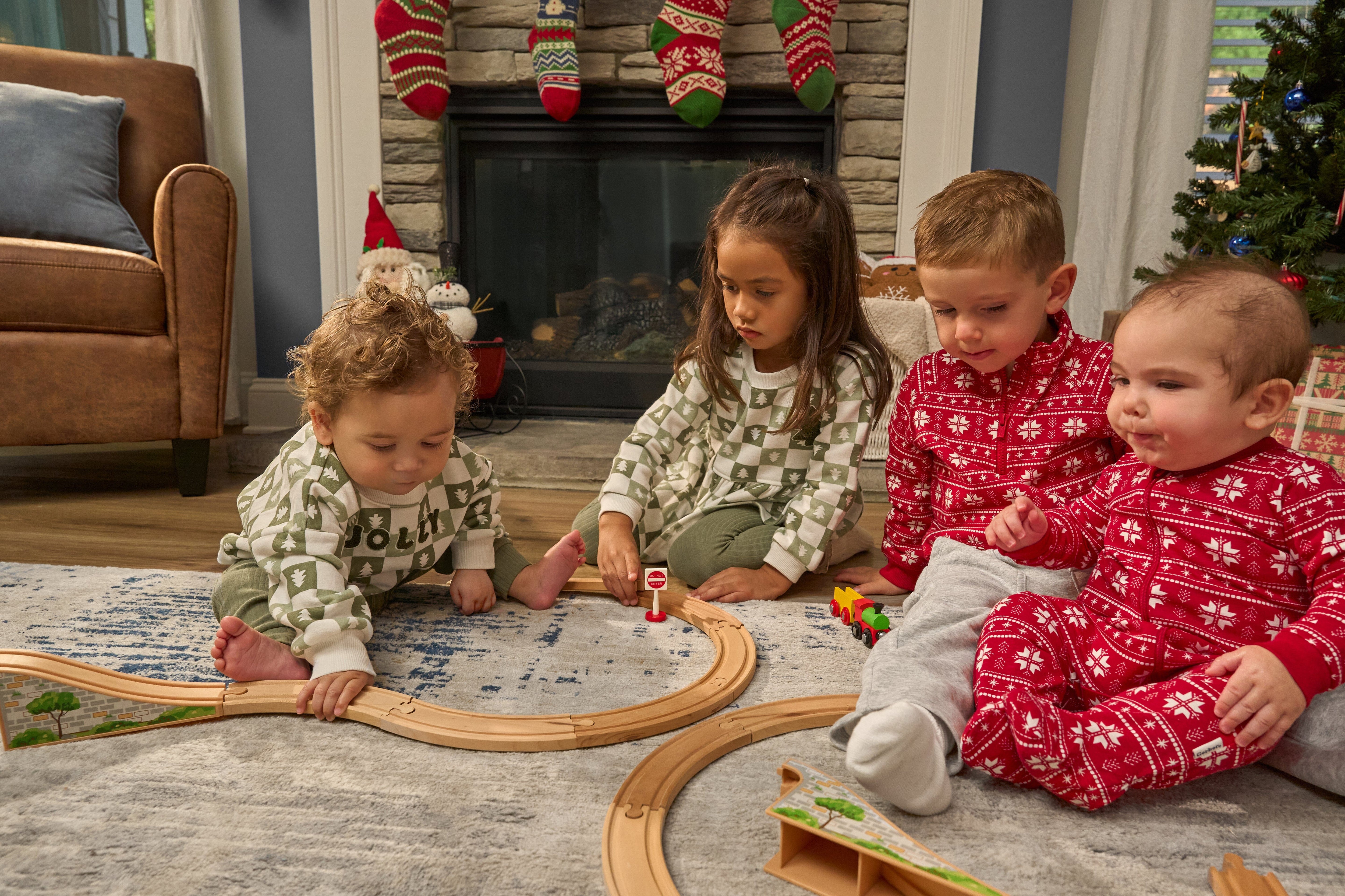 Baby Neutral Red Fair Isle Sleep 'N Play sleepwear Gerber® 