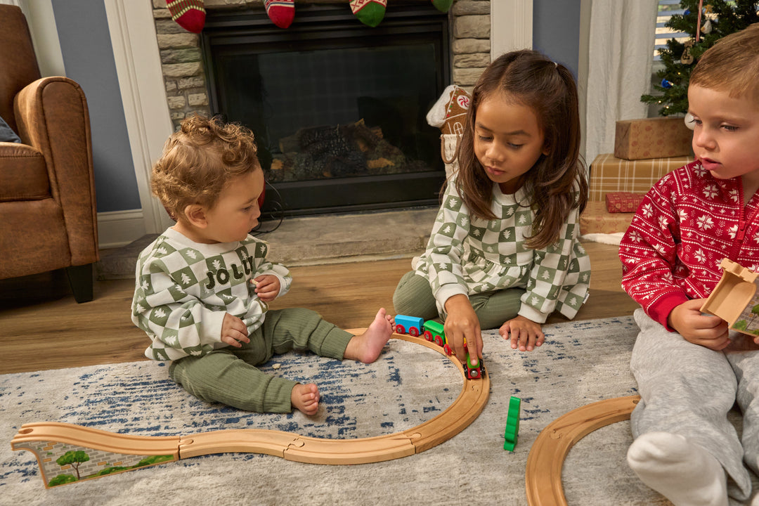 2-Piece Baby Boys Green Trees Sweatshirt and Pant Set