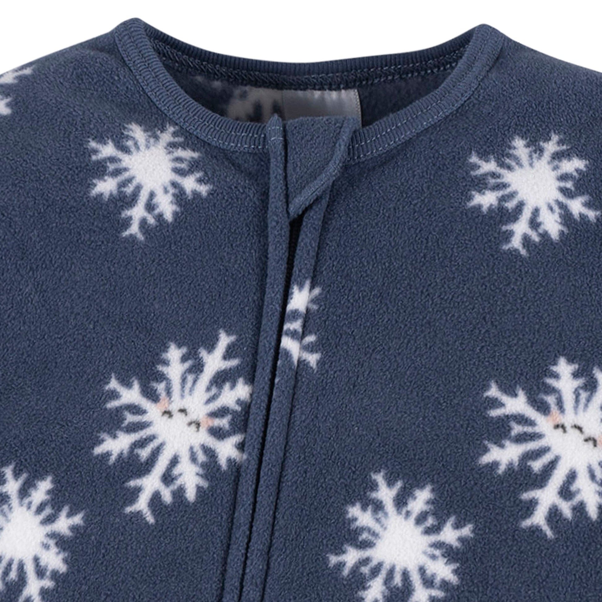 Baby & Toddler Boys Blue Snowflakes Footed Fleece Pajamas Sleepwear Gerber® 