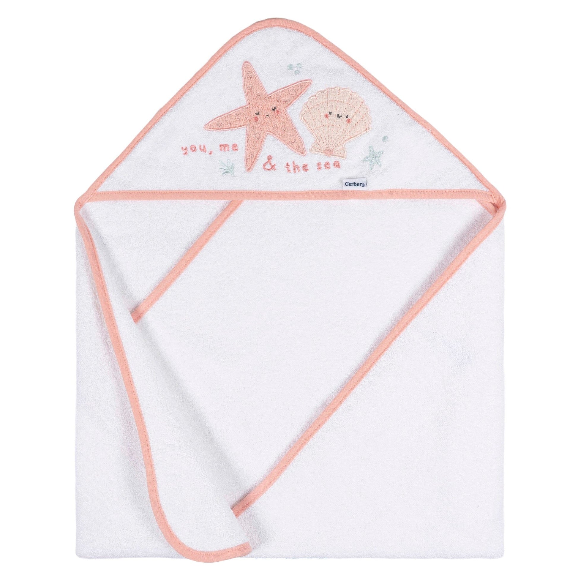 Baby Girls She Sells Sea Shells Hooded Towel Bath Gerber® 
