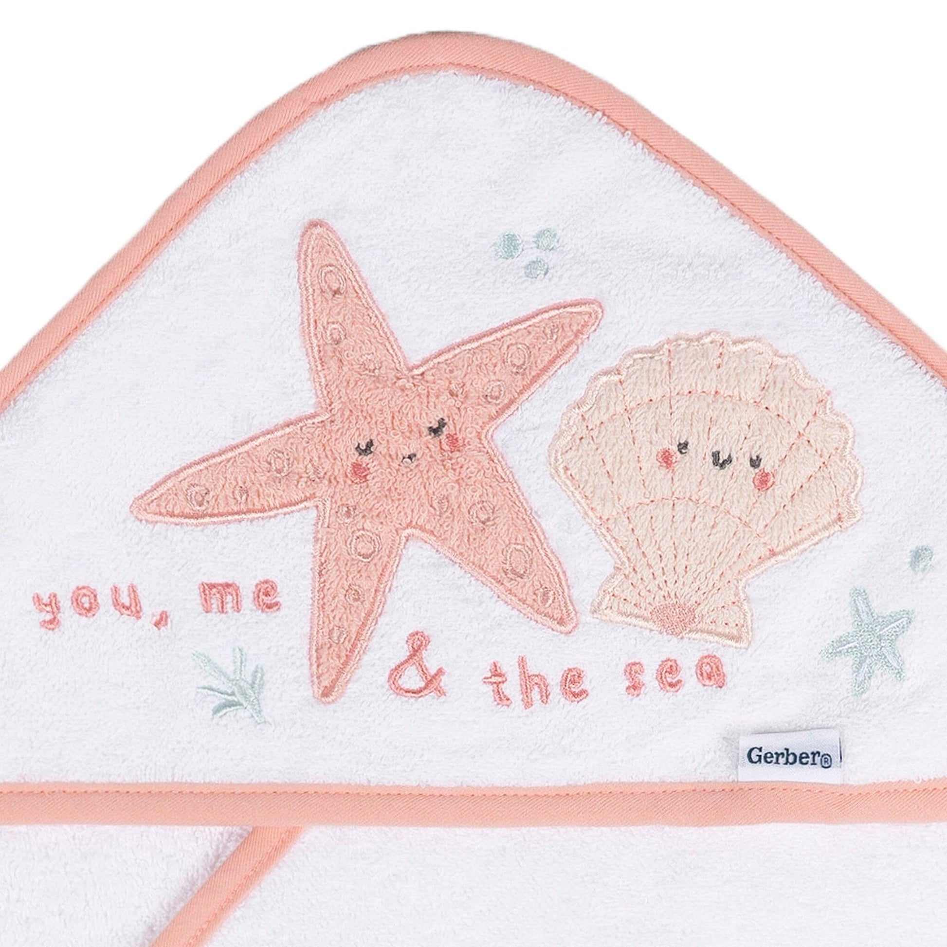 Baby Girls She Sells Sea Shells Hooded Towel Bath Gerber® 