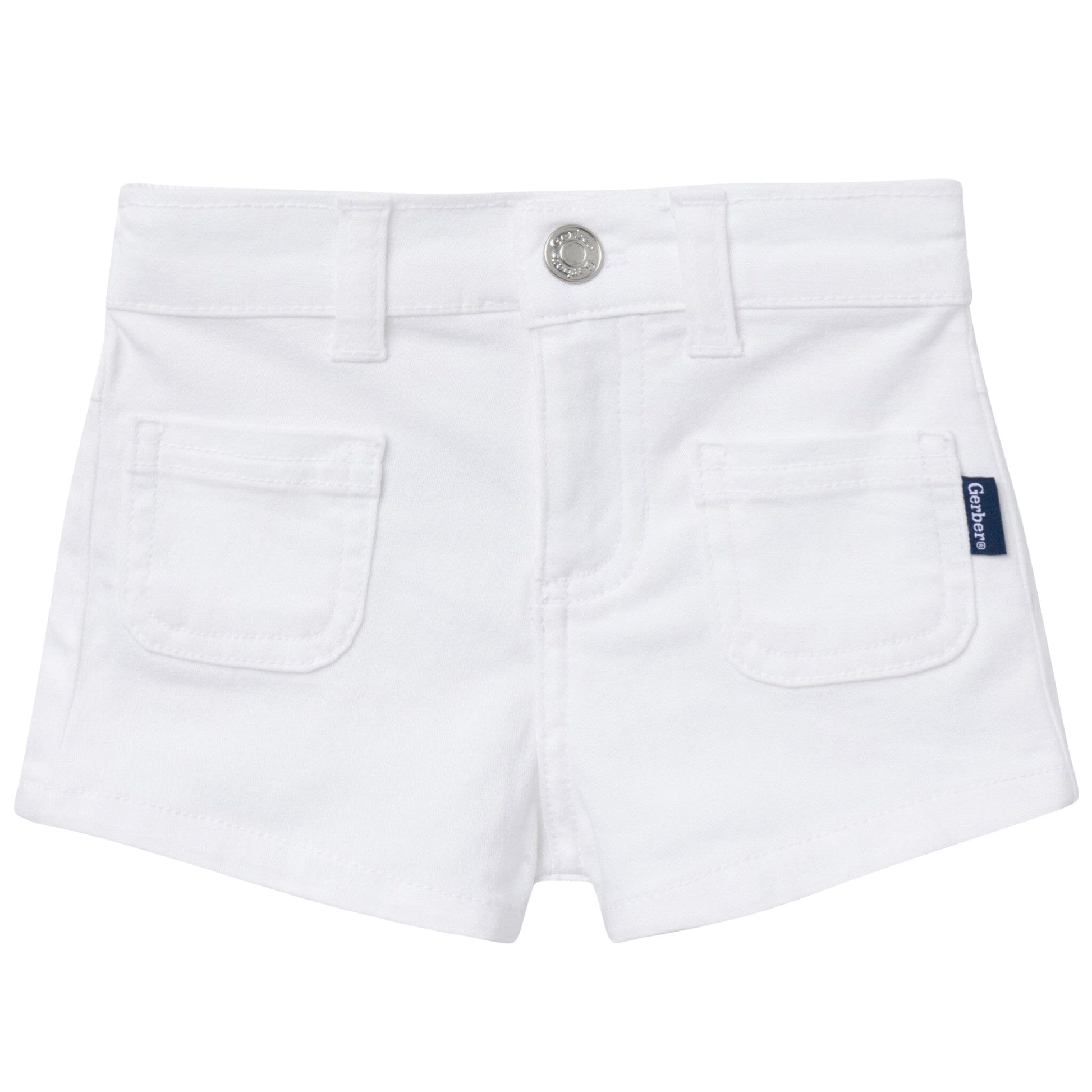 Baby & Toddler Girls White Twill Shorts Pants & Bottoms Gerber® 