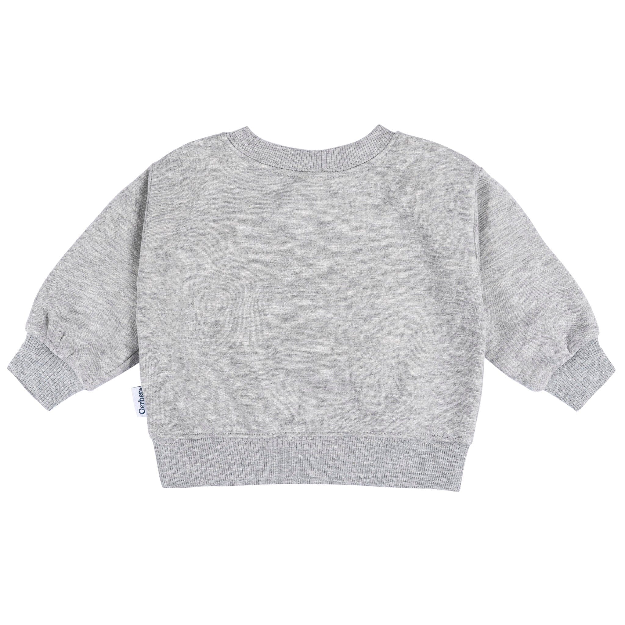 Baby & Toddler Neutral Gray Heather Crewneck Sweatshirt Outerwear Gerber® 