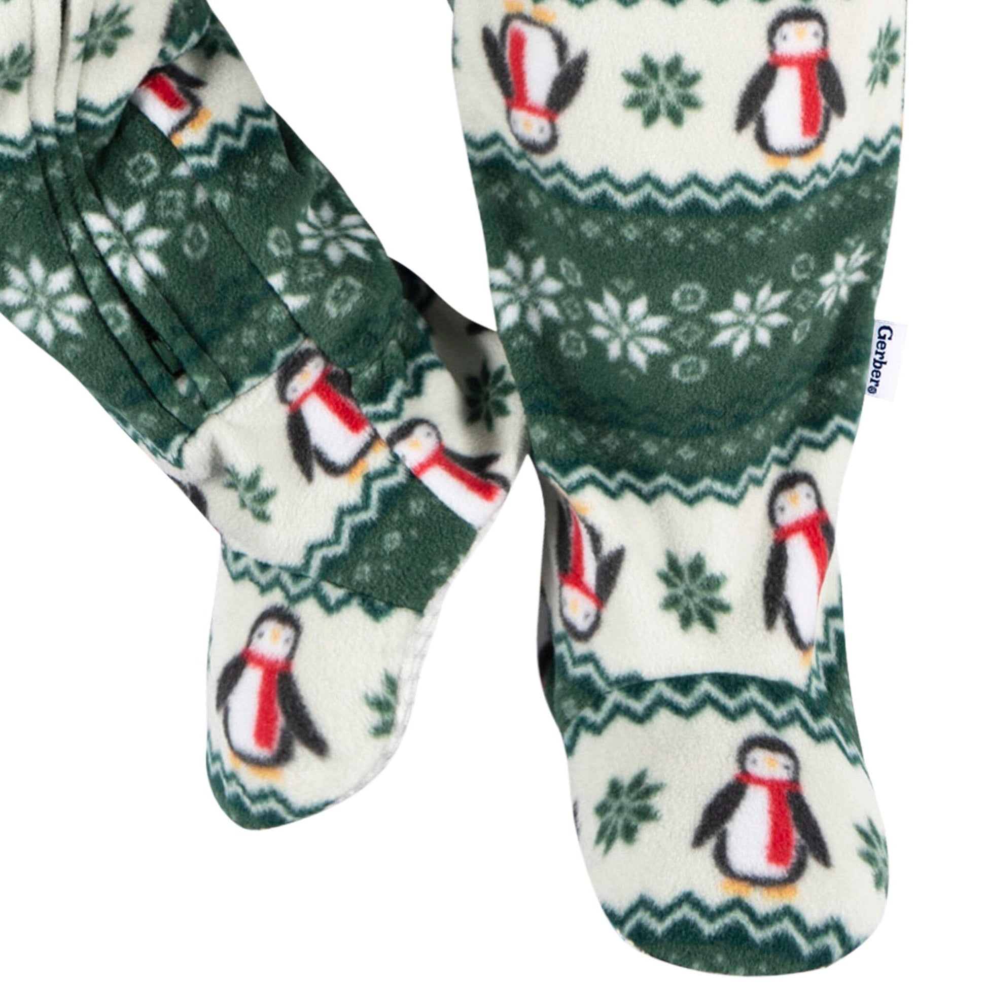 Baby & Toddler Neutral Green Fair Isle Footed Fleece Pajamas Sleepwear Gerber® 