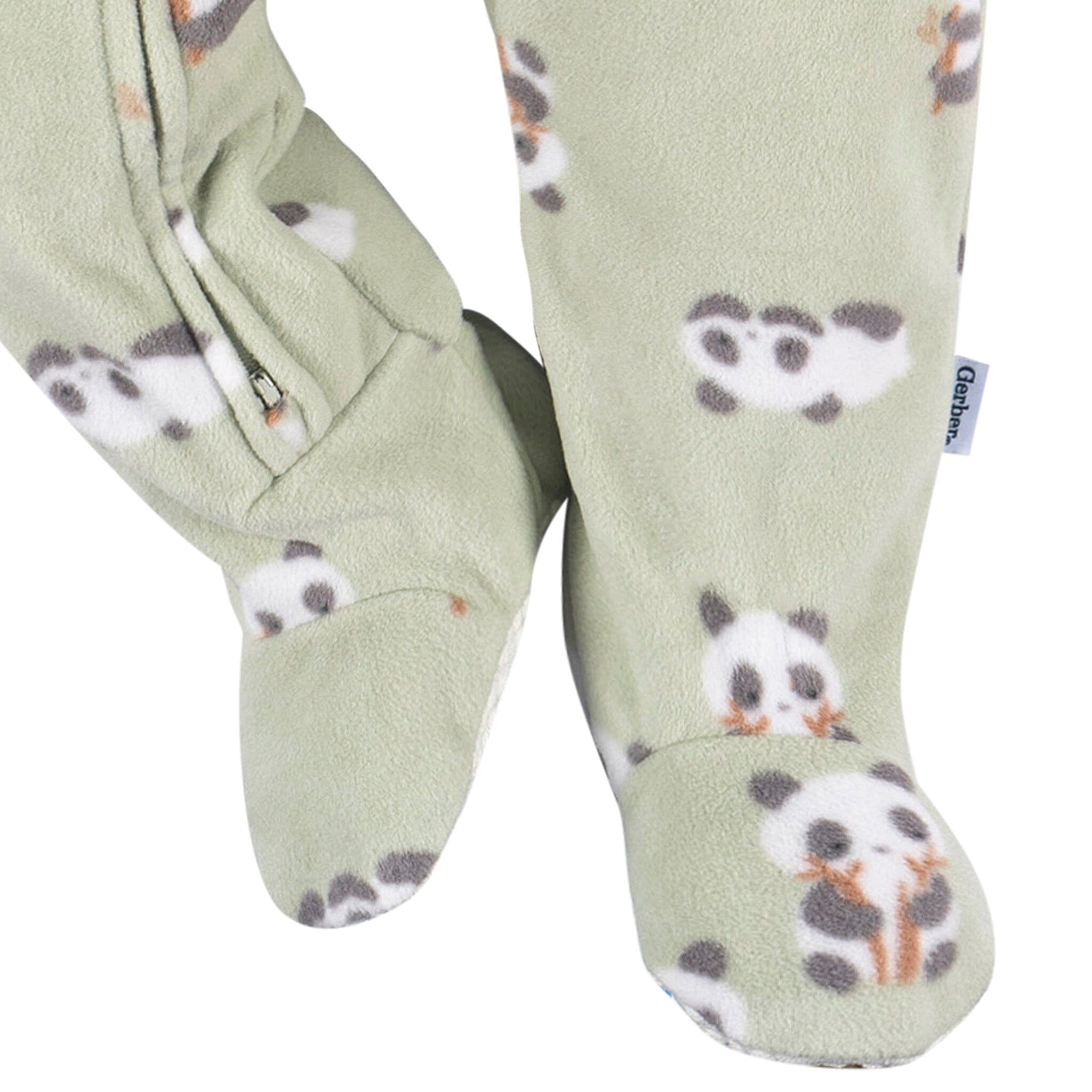 Baby & Toddler Neutral Pandas Footed Fleece Pajamas Sleepwear Gerber® 