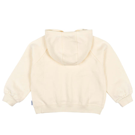 Embroidered Infant & Toddler Neutral Soft Beige Pullover Hooded Sweatshirt