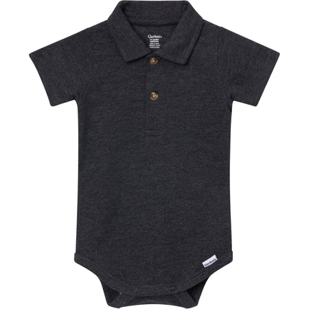 Baby Boys Black Polo Bodysuit