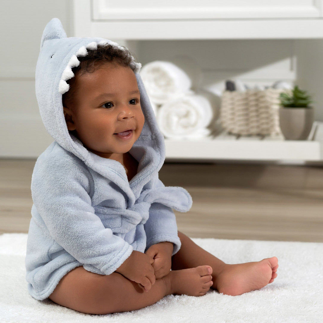 Baby Boys Blue Shark Robe