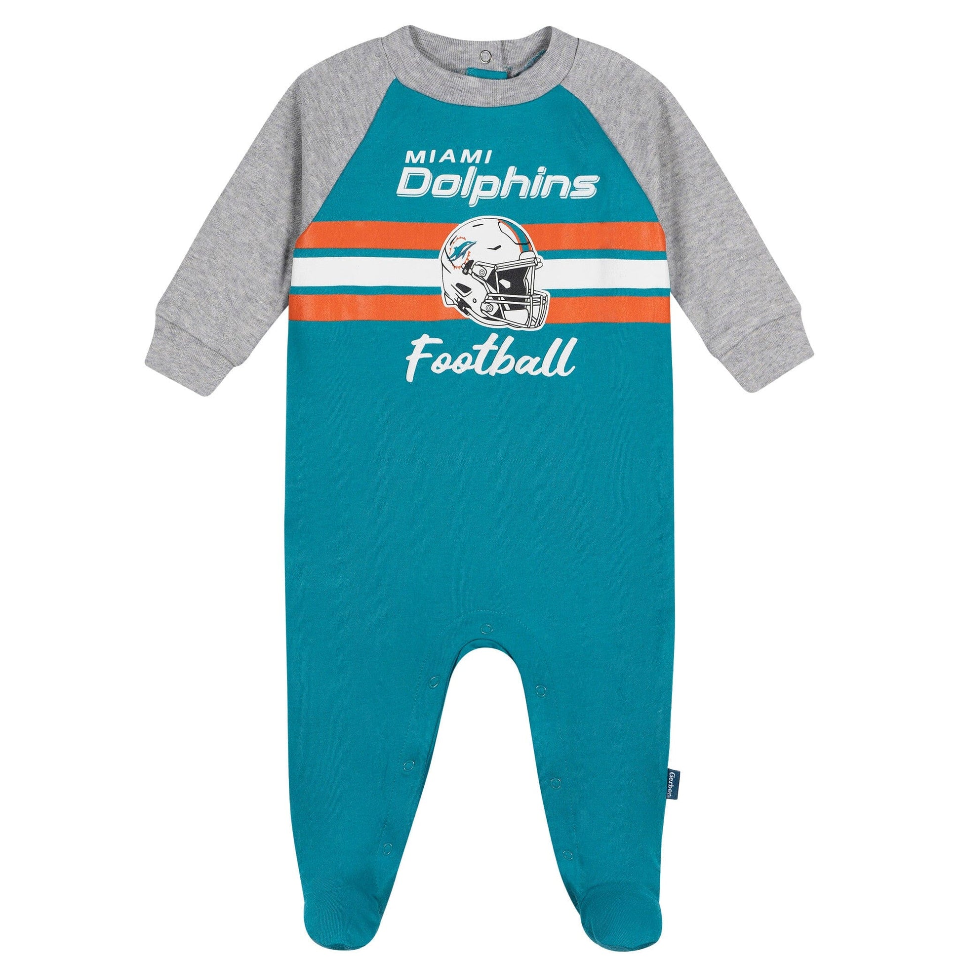 Baby Boys Miami Dolphins Footed Pajamas Sleepwear NFL 