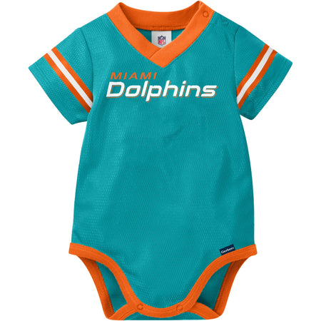 Baby Boys Miami Dolphins Short Sleeve Jersey Bodysuit