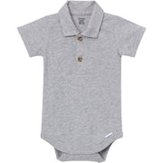 Baby Boys Gray Heather Polo Bodysuit Onesies Bodysuits Gerber® 
