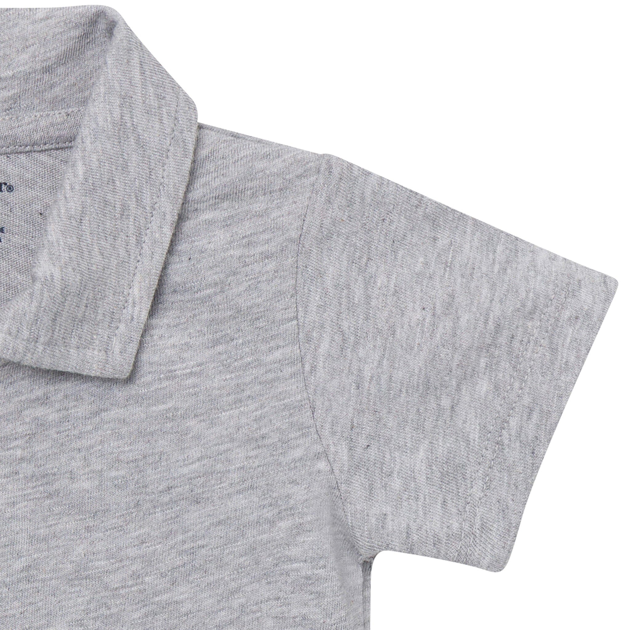 Baby Boys Gray Heather Polo Bodysuit Onesies Bodysuits Gerber® 