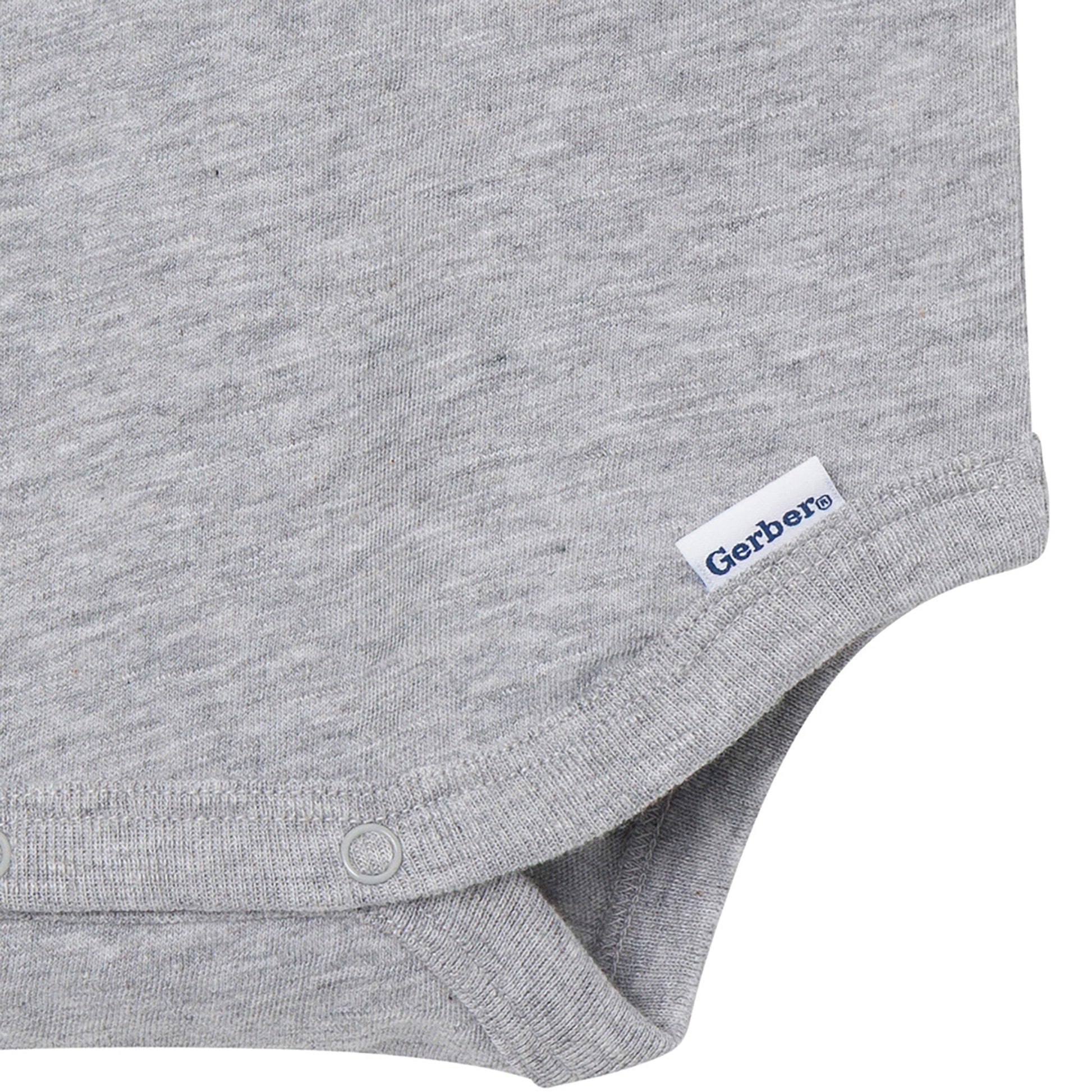 Baby Boys Gray Heather Polo Bodysuit Onesies Bodysuits Gerber® 