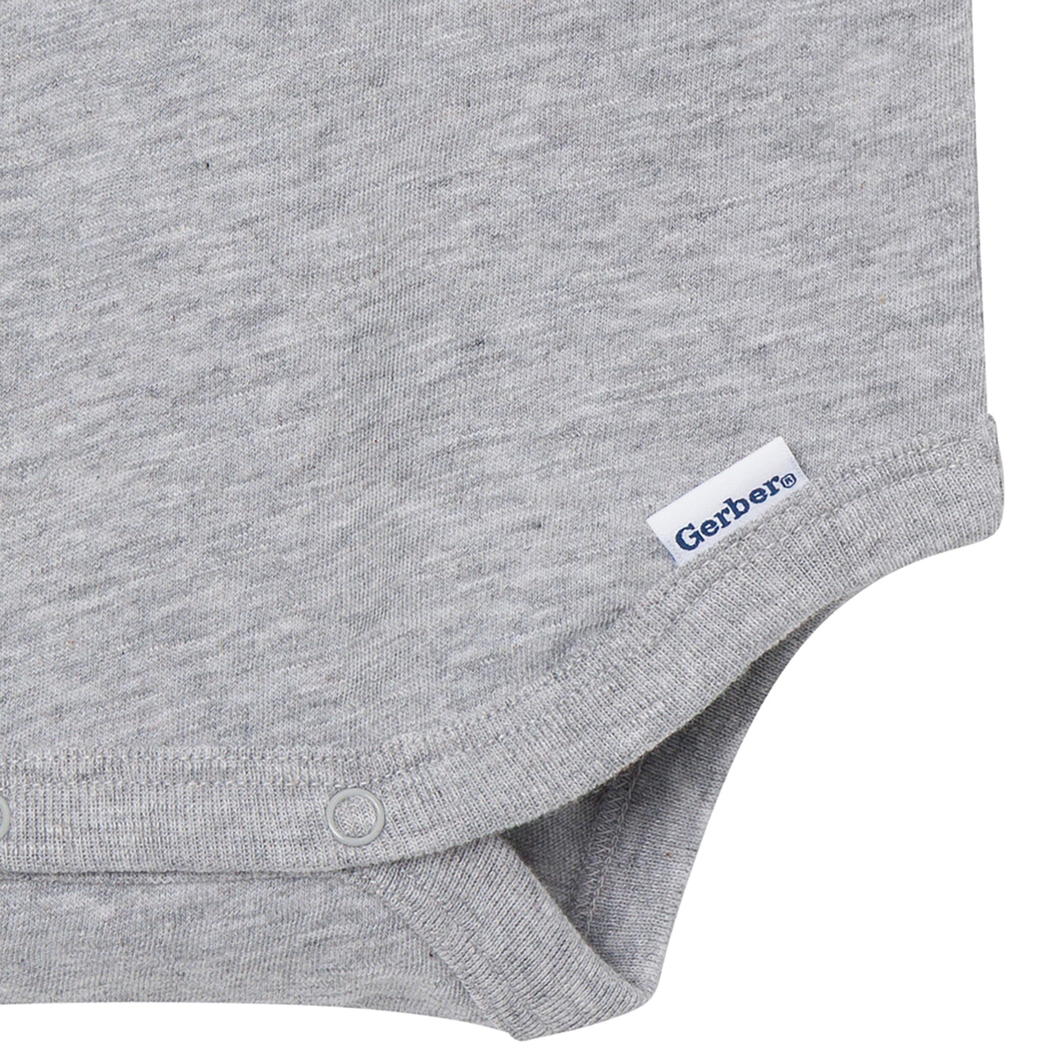 Baby Boys Gray Heather Polo Bodysuit Onesies Bodysuits Gerber® 